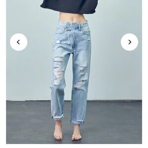 Insane Gene Crossover Boyfriend Distressed Women Jeans 5/26